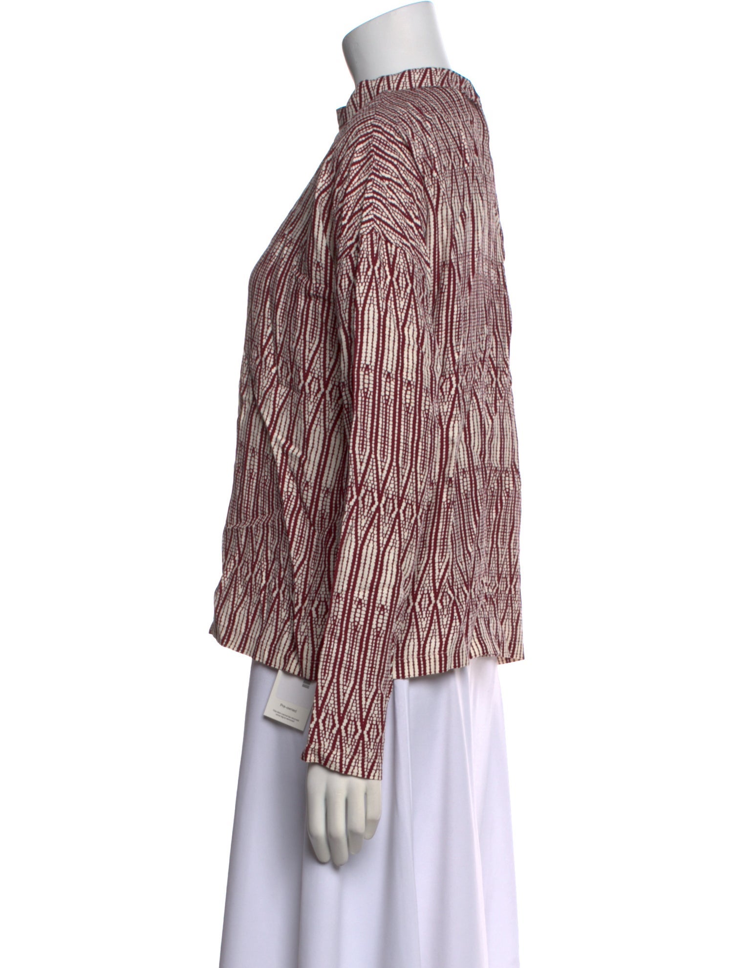 Giada Forte Printed Mock Neck Blouse