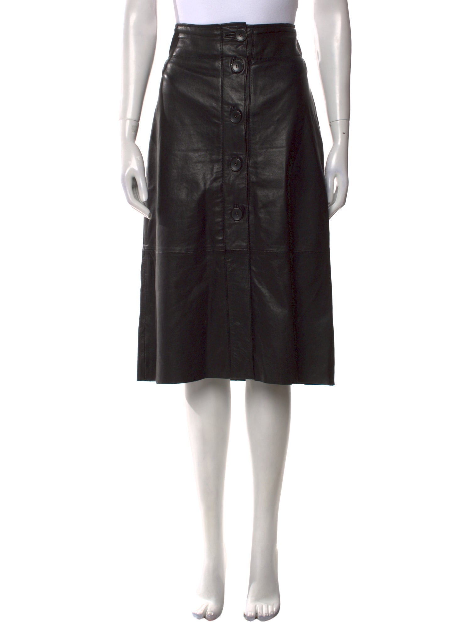 Giada Forte Leather Knee-Length Skirt