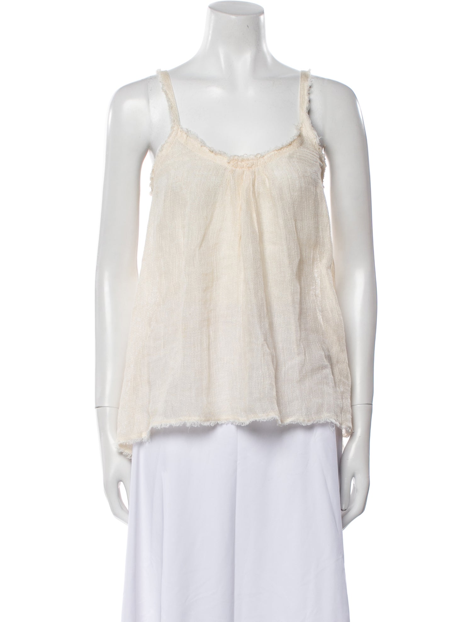 Giada Forte Linen Scoop Neck Top