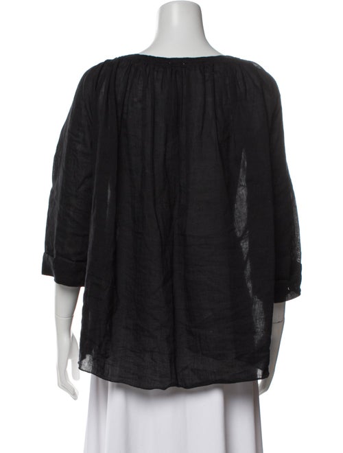 Giada Forte Linen Scoop Neck Blouse