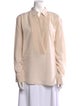 Giada Forte Silk Long Sleeve Button-Up Top