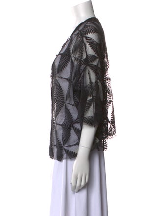 Giada Forte Printed V-Neck Blouse