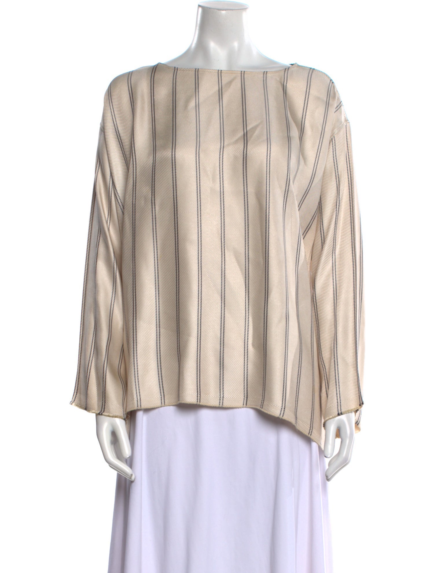Giada Forte Striped Bateau Neckline Blouse