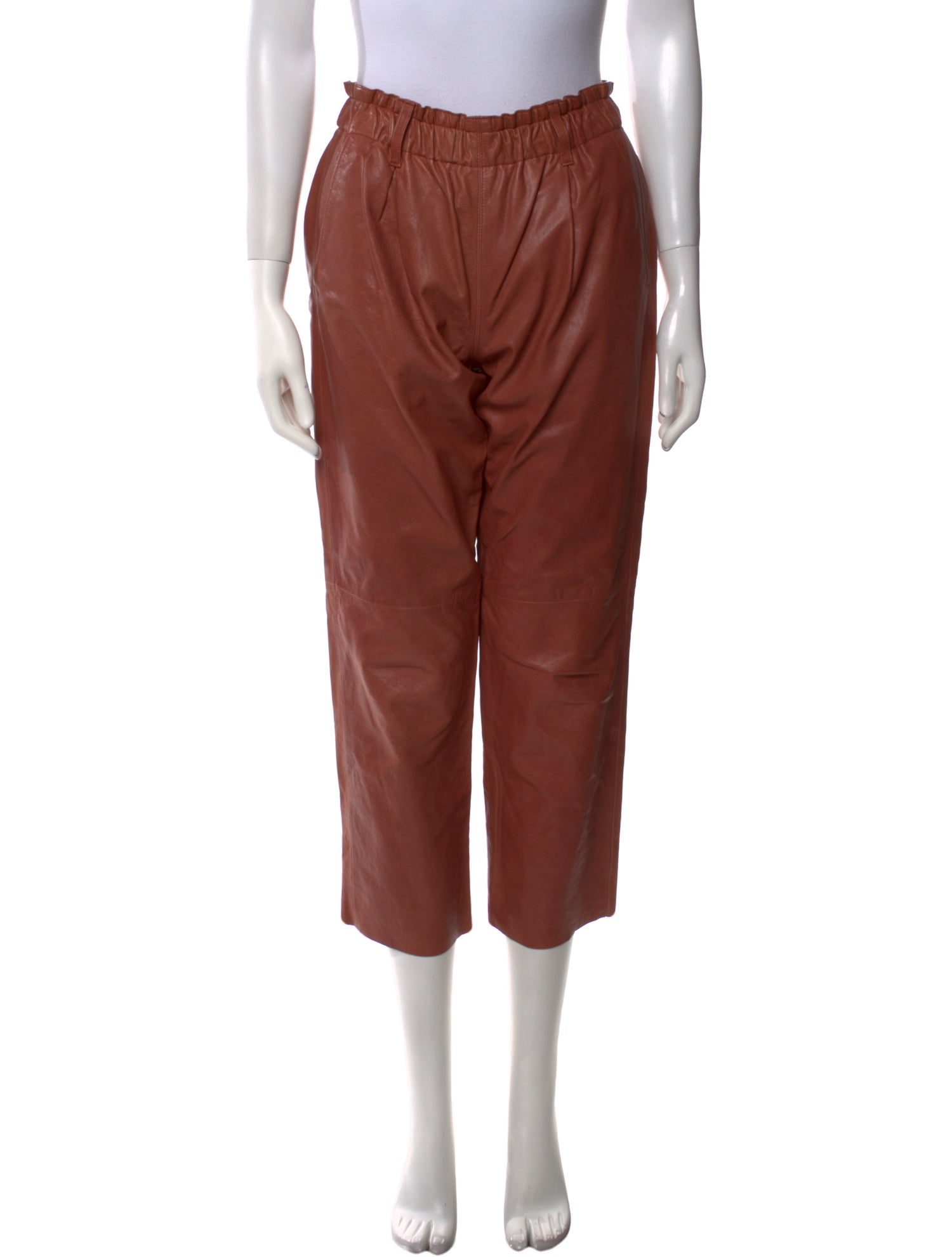 Giada Forte Leather Straight Leg Pants