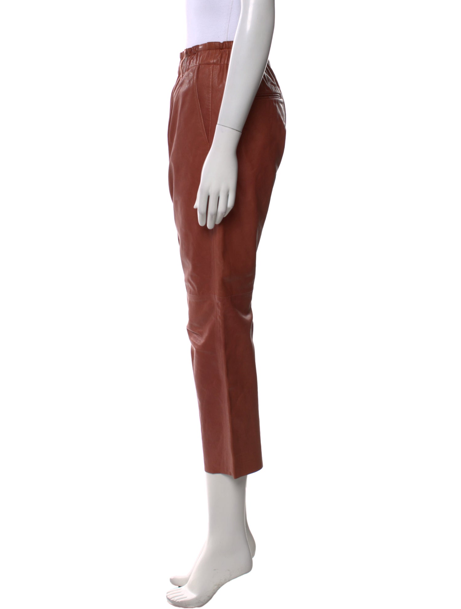 Giada Forte Leather Straight Leg Pants