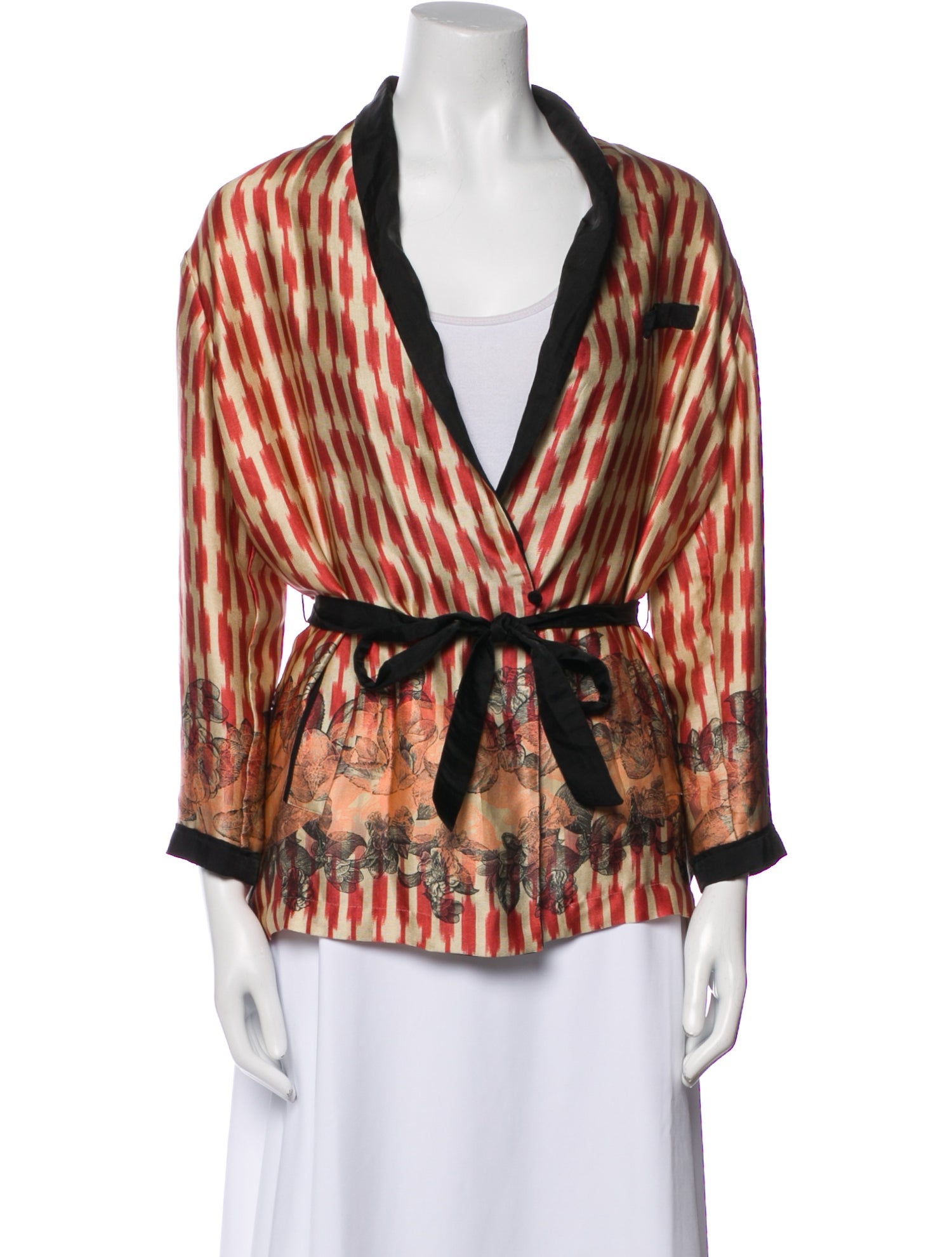 Giada Forte Silk Plaid Print Jacket