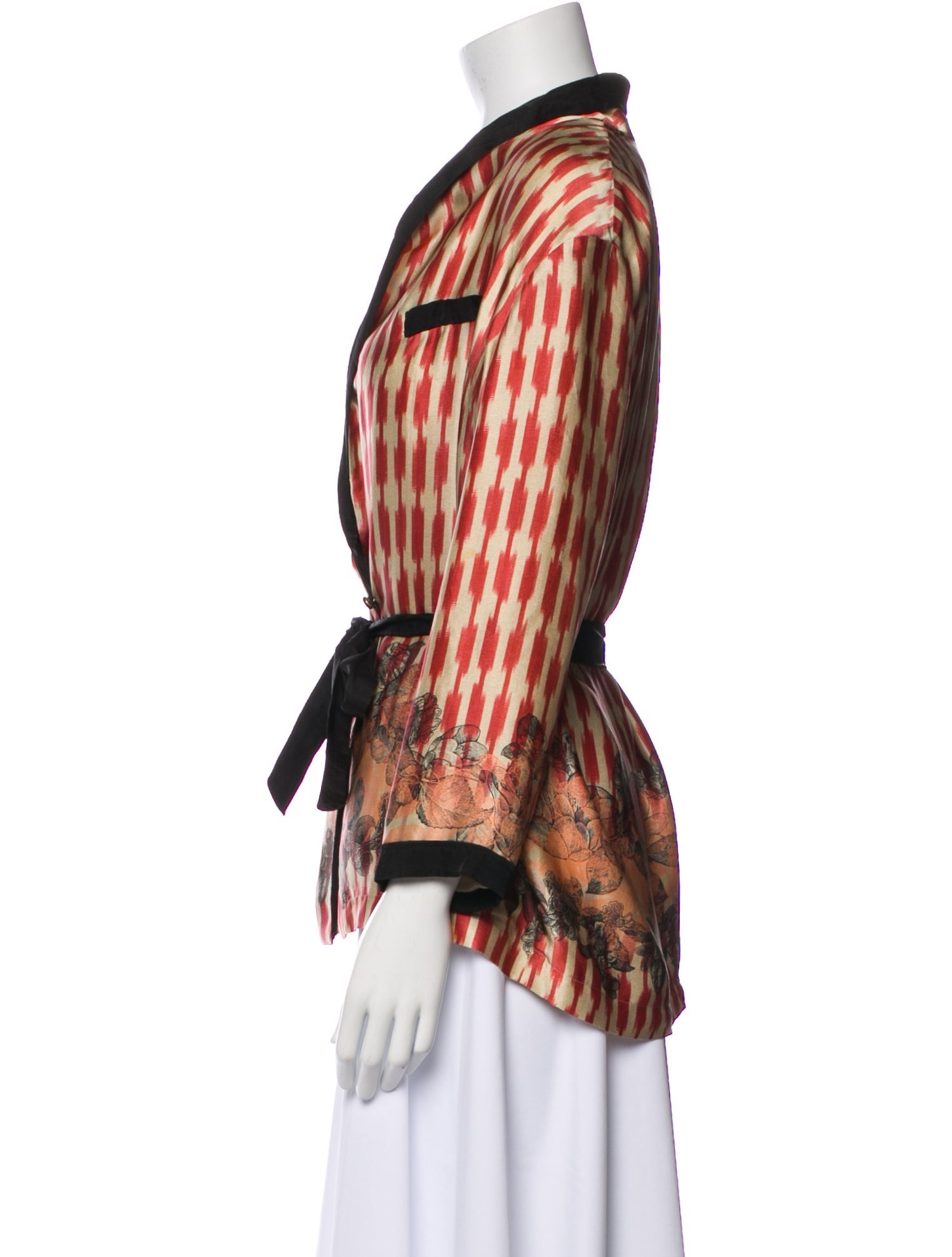 Giada Forte Silk Plaid Print Jacket