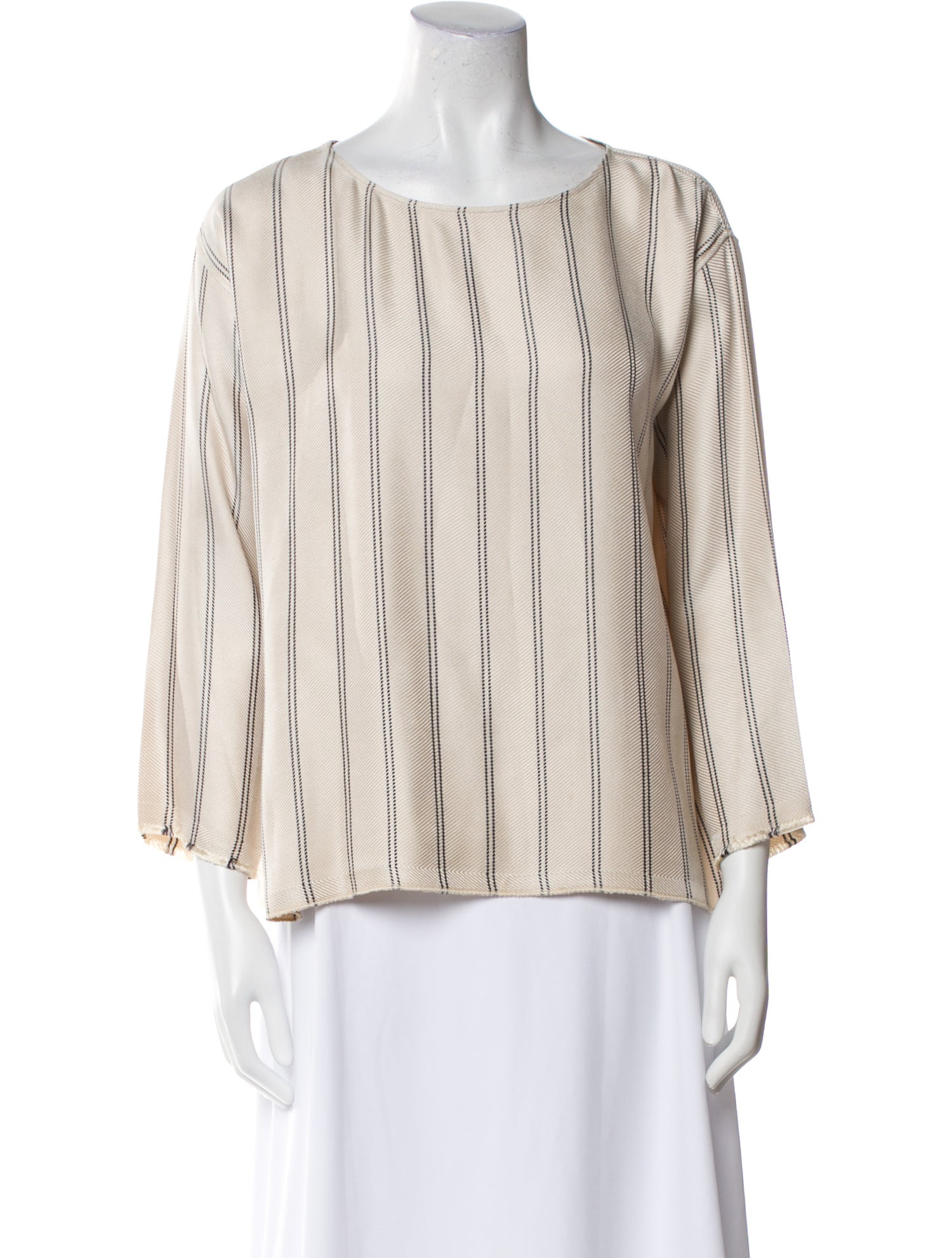 Giada Forte Striped Bateau Neckline Blouse
