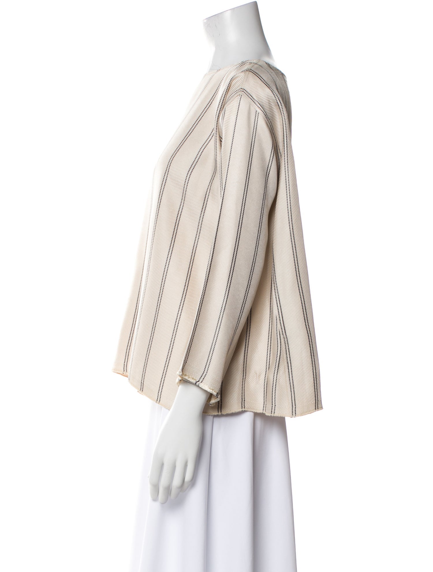 Giada Forte Striped Bateau Neckline Blouse