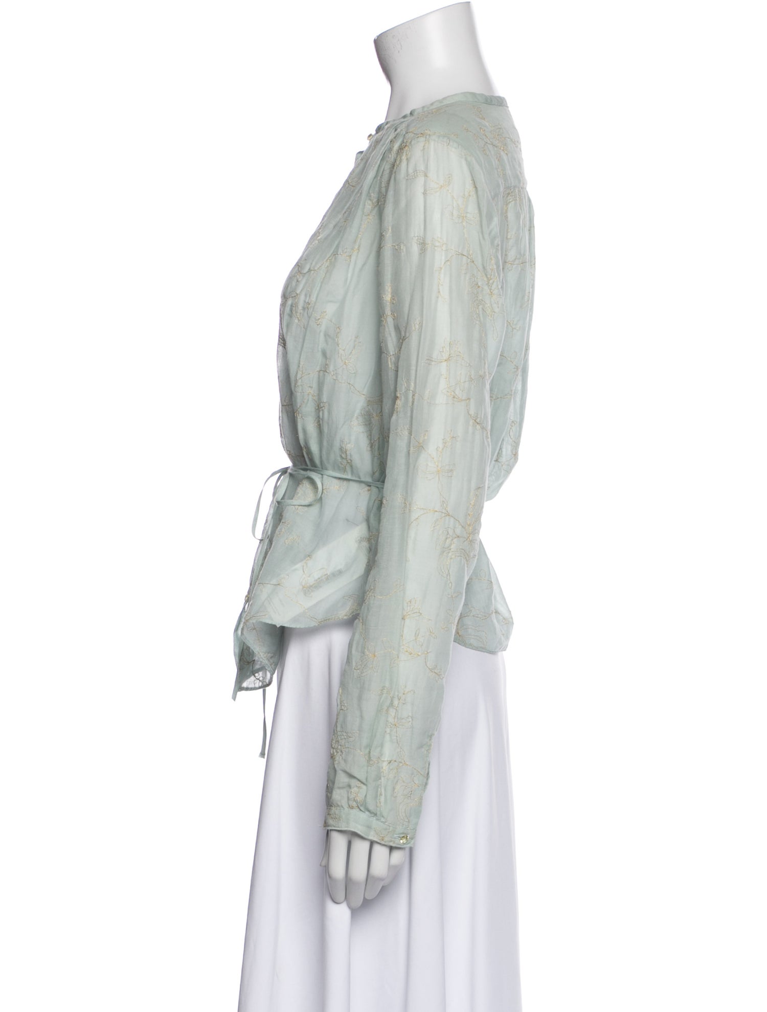 Giada Forte Floral Print Crew Neck Blouse