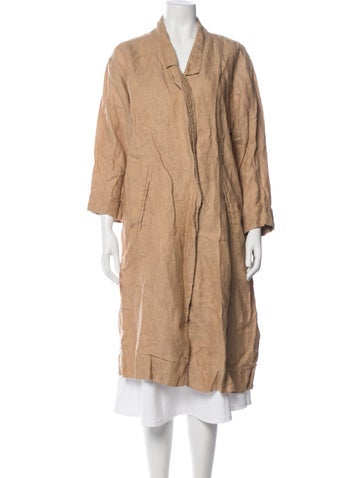 Pre-owned Giada Forte Linen Coat In Neutral