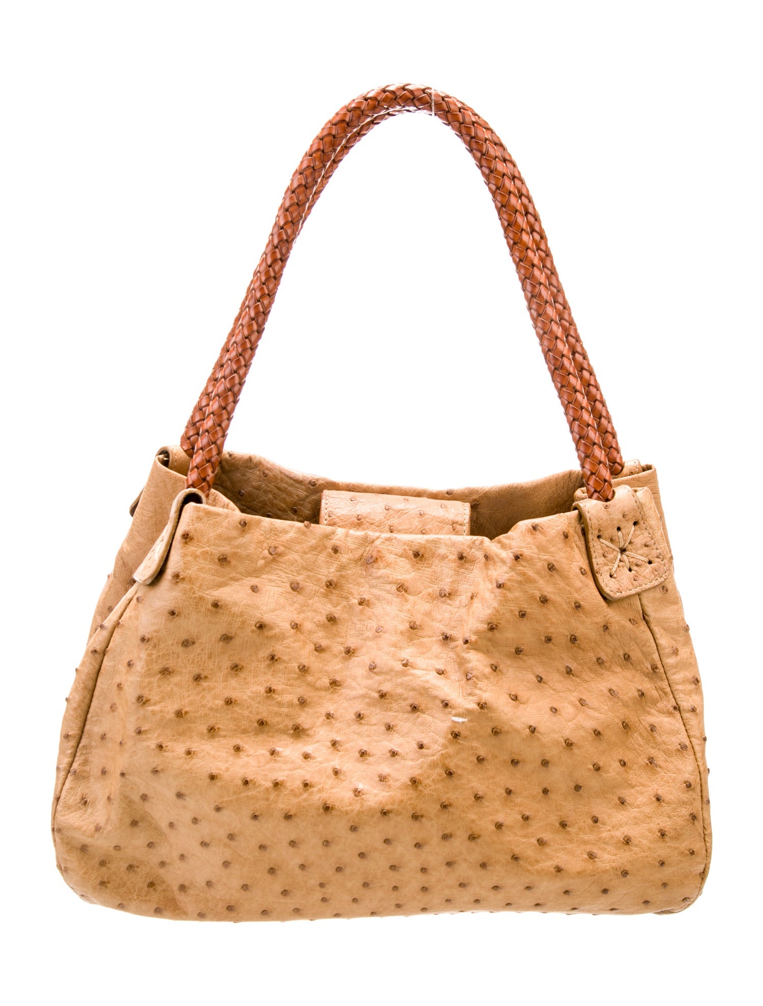 Fatto a Mano by Carlos Falchi Ostrich Shoulder Bag