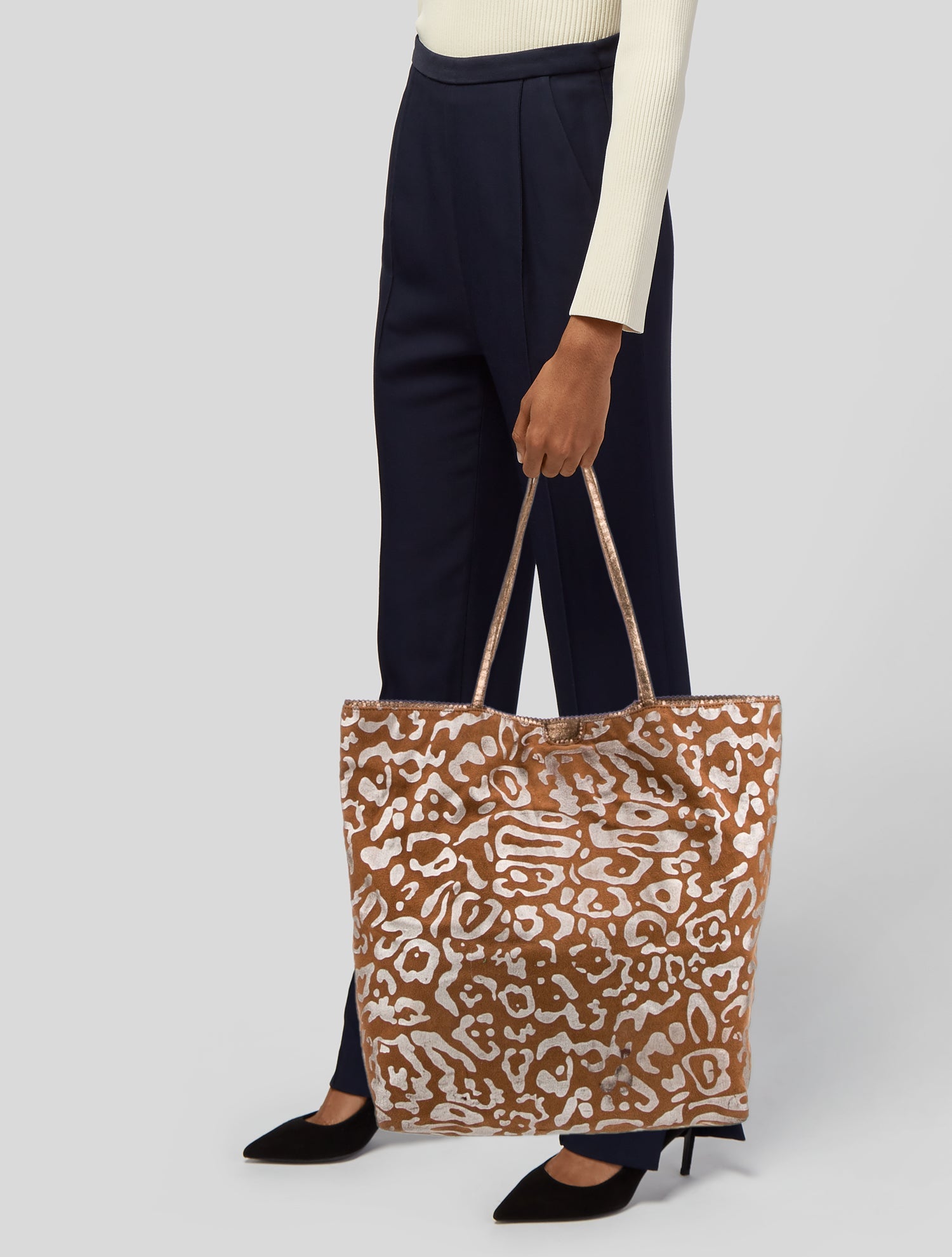 Fatto a Mano by Carlos Falchi Suede Tote