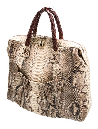 Fatto a Mano by Carlos Falchi Python Top Handle Bag