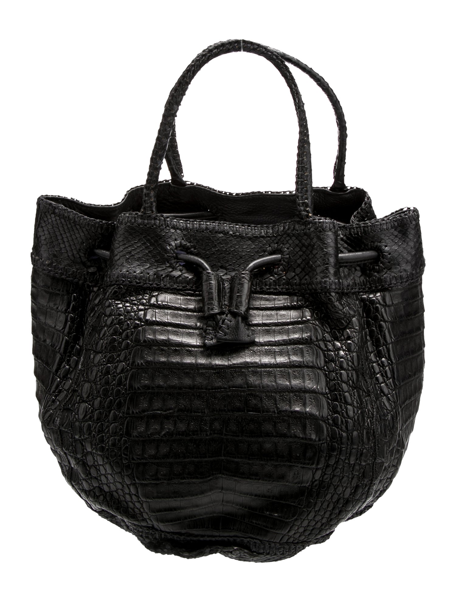 Fatto a Mano by Carlos Falchi Crocodile Top Handle Bag