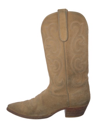 FALCONHEAD Suede Embroidered Accent Western Boots