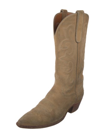 FALCONHEAD Suede Embroidered Accent Western Boots