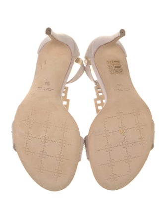 Fabi Suede Printed T-Strap Sandals