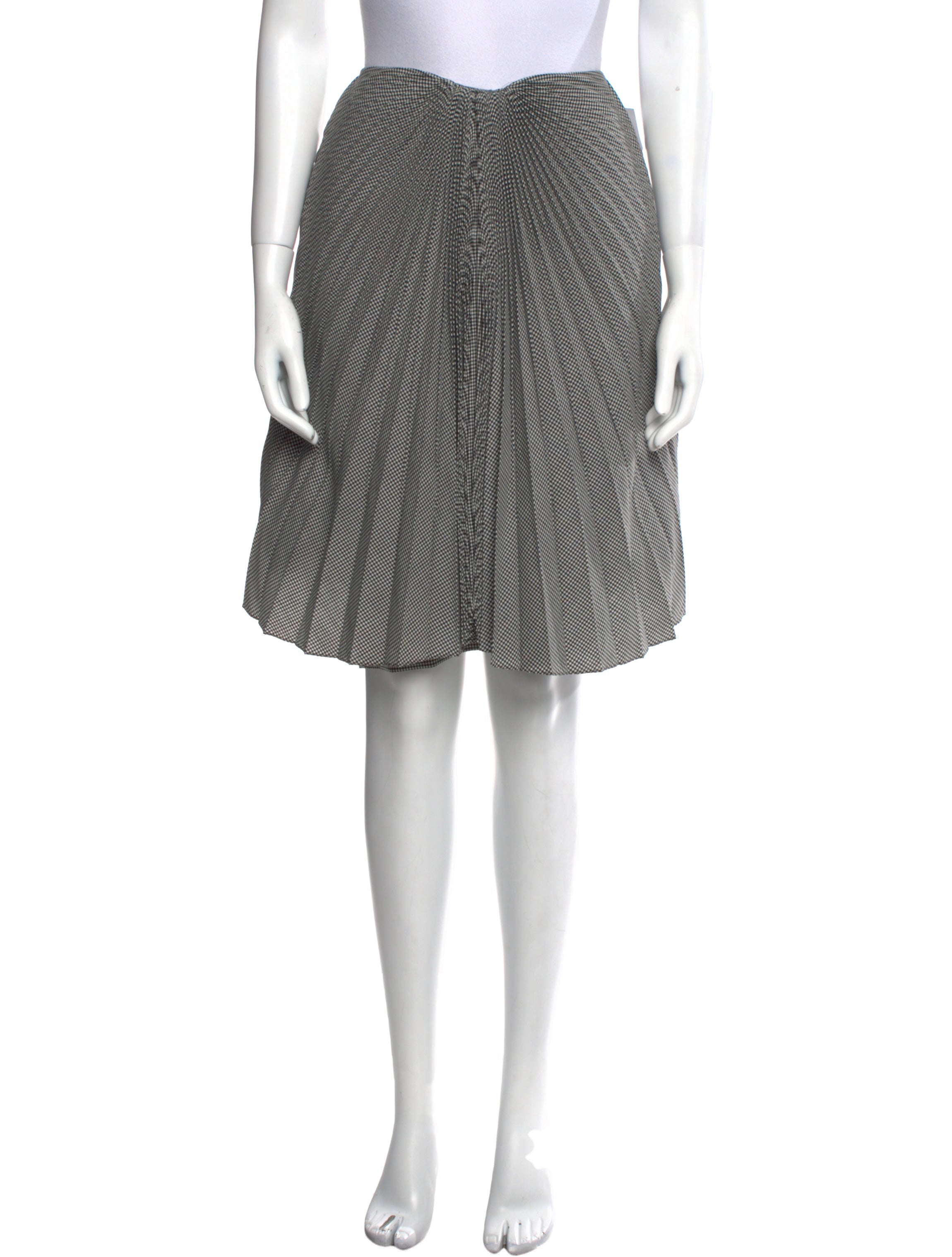 Facetasm Pleated Accents Knee-Length Skirt