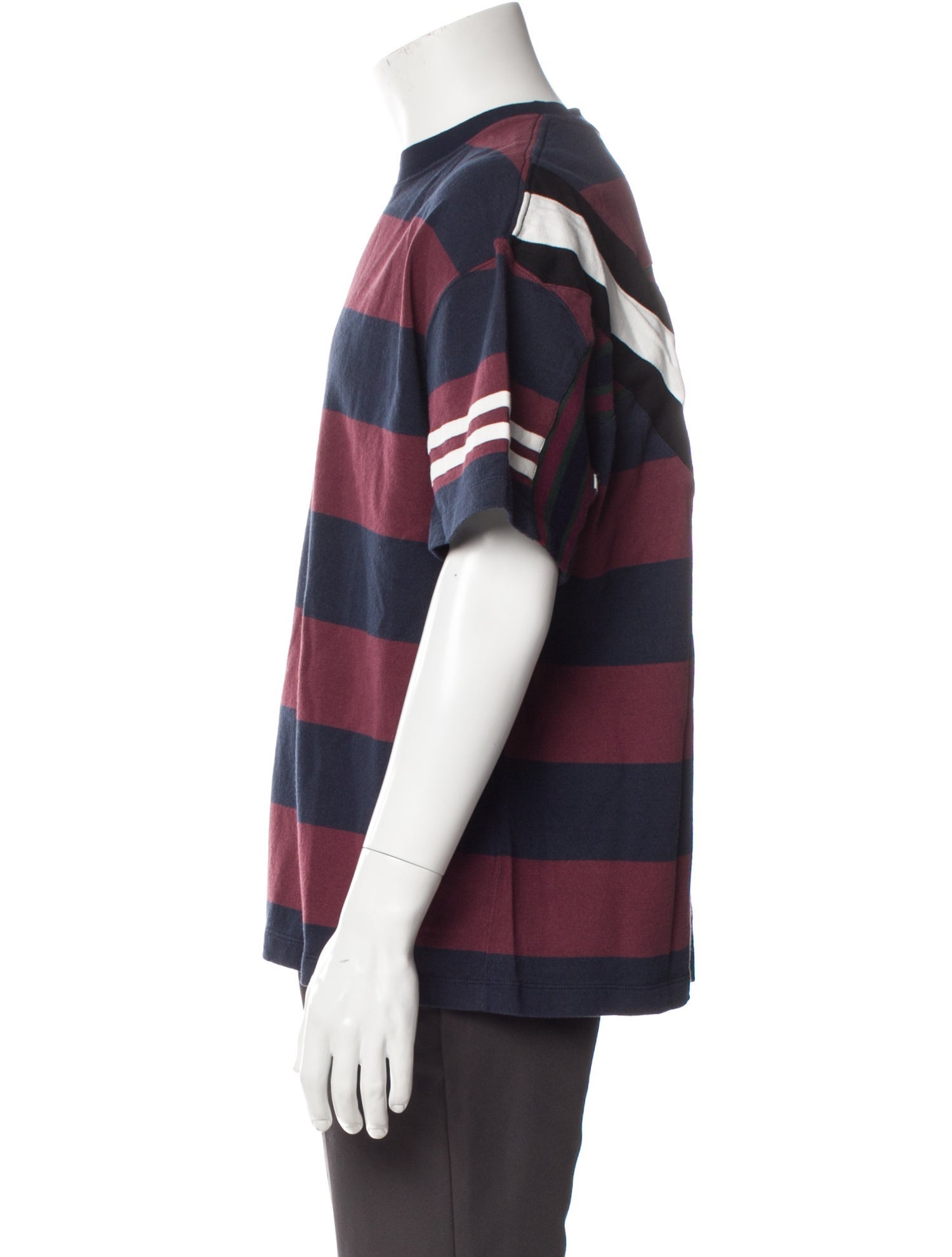 Facetasm Striped Crew Neck T-Shirt