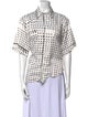 Facetasm Polka Dot Print Short Sleeve Button-Up Top