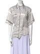 Facetasm Polka Dot Print Short Sleeve Button-Up Top