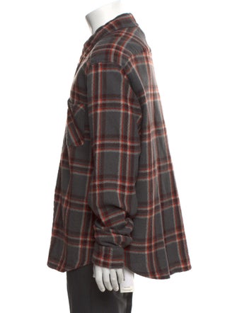 Facetasm Wool Plaid Print Shirt