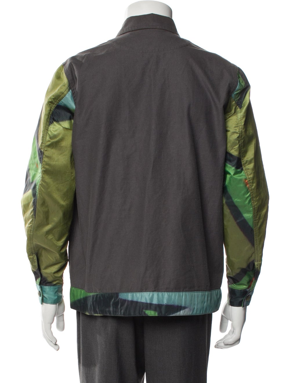 Facetasm Jacket Colorblock Pattern Collar Slit Po… - image 3