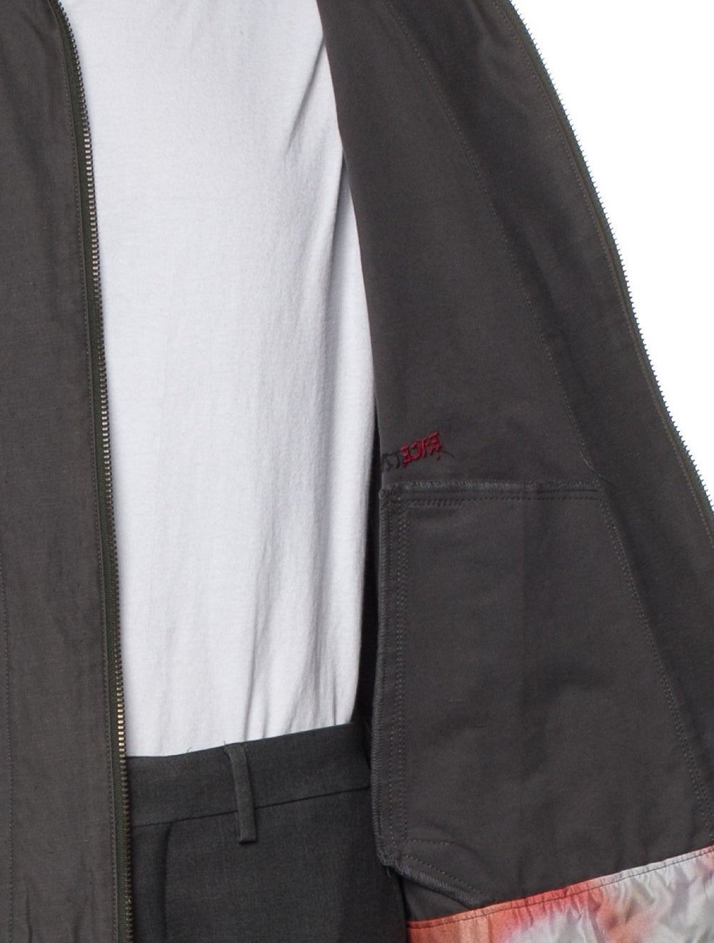 Facetasm Jacket Colorblock Pattern Collar Slit Po… - image 4