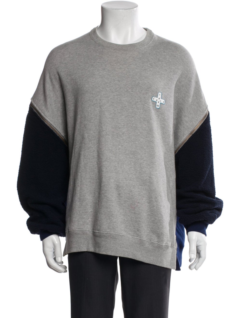 Facetasm Colorblock Pattern Crew Neck Sweatshirt - image 1
