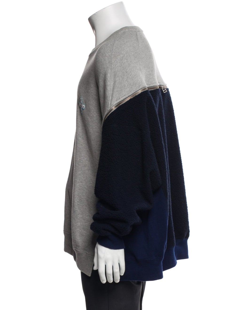 Facetasm Colorblock Pattern Crew Neck Sweatshirt - image 2