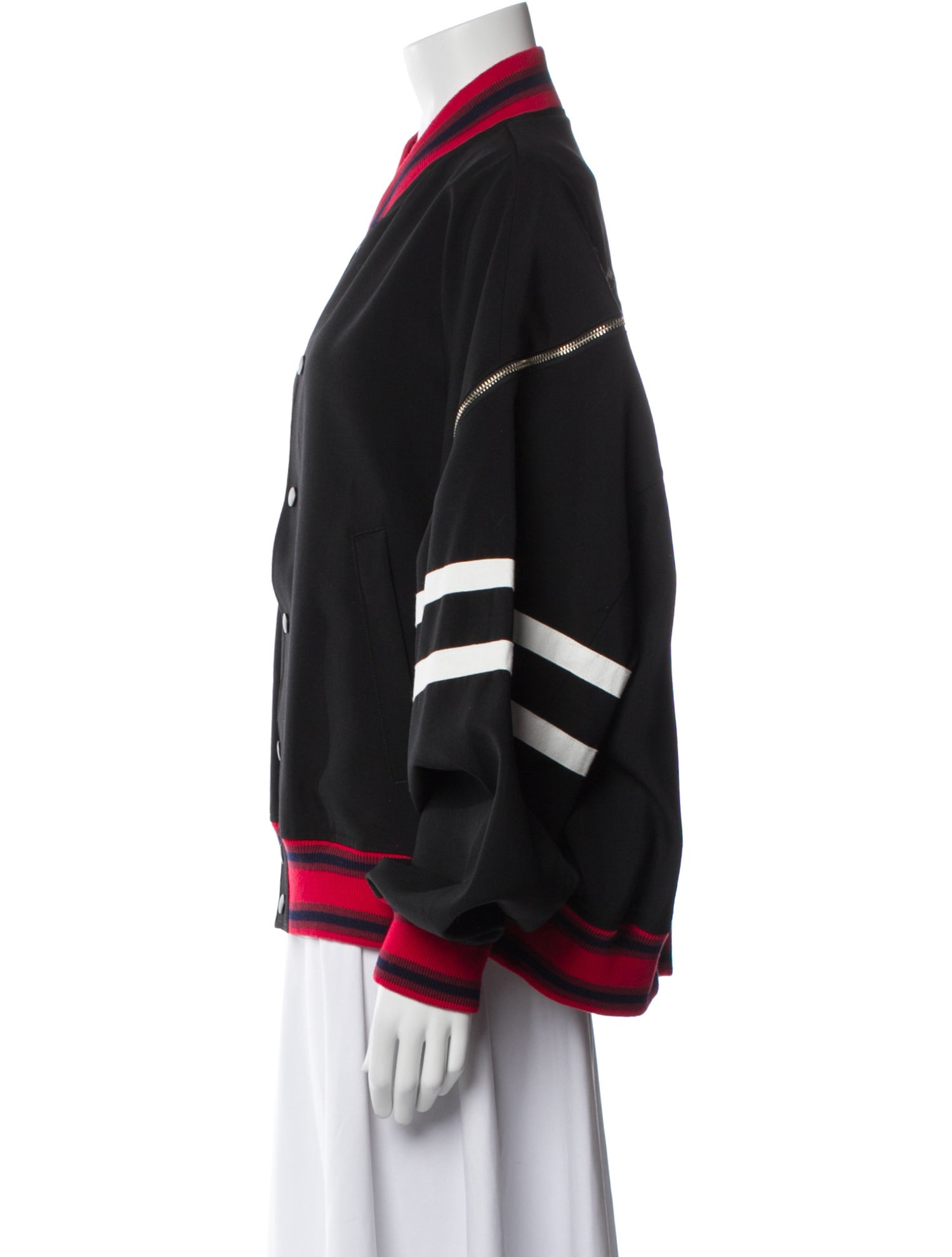 Facetasm Virgin Wool Striped Bomber Jacket