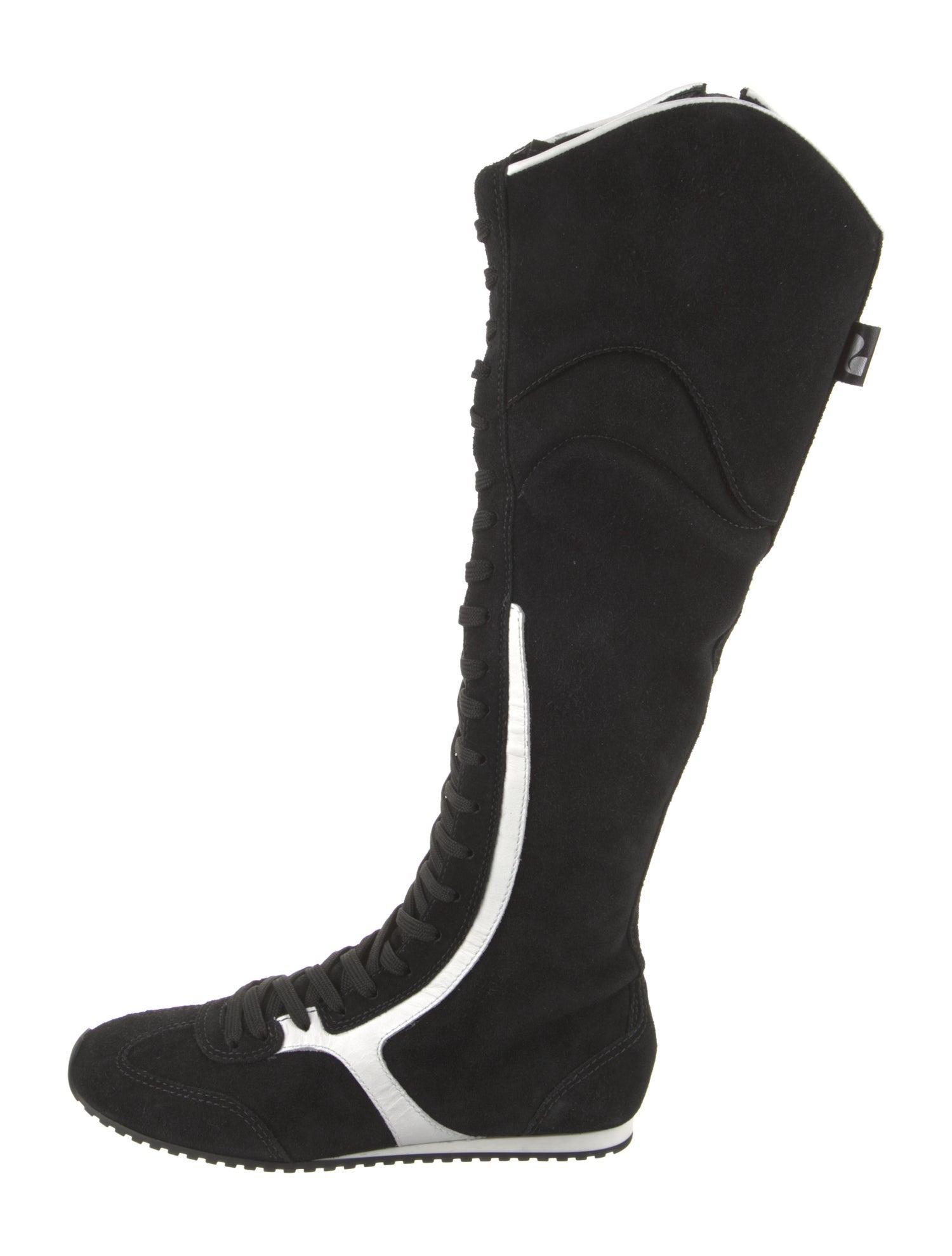 Larroude x Jonathan Cohen Colorblock Pattern Lace-Up Boots