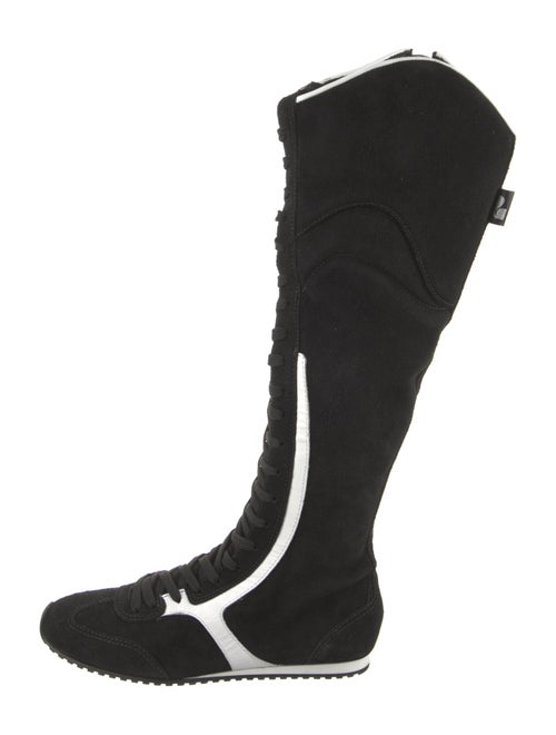 Larroude x Jonathan Cohen Colorblock Pattern Lace-Up Boots