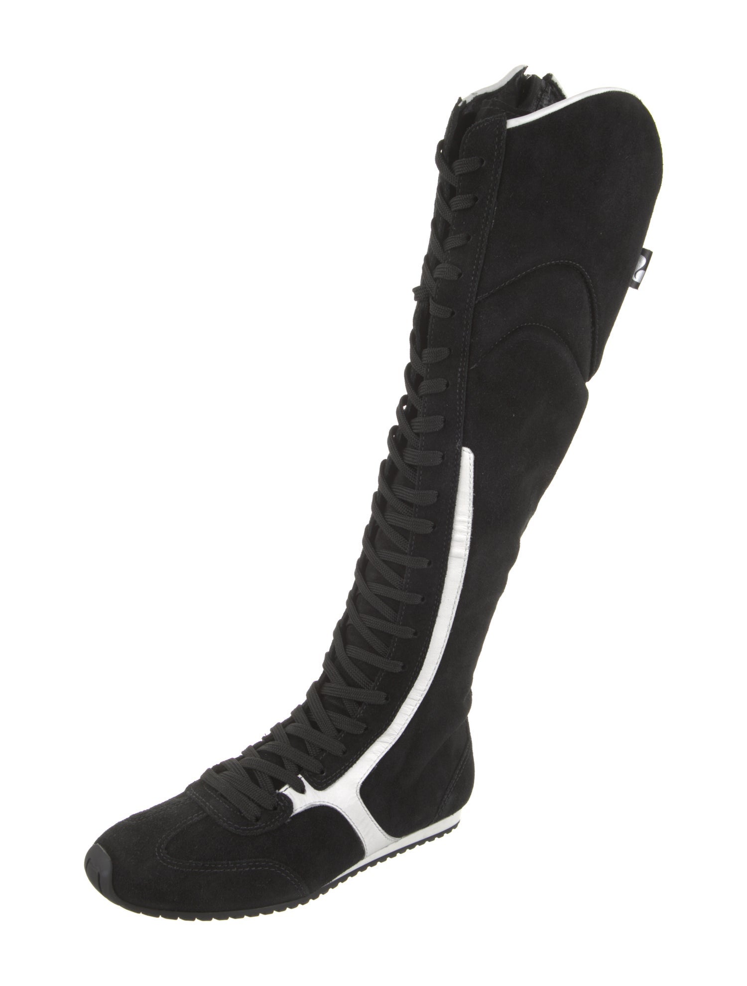 Larroude x Jonathan Cohen Colorblock Pattern Lace-Up Boots