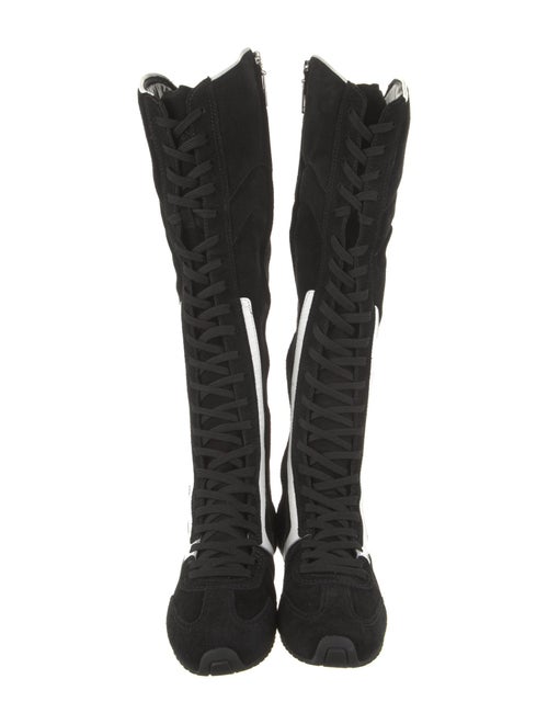 Larroude x Jonathan Cohen Colorblock Pattern Lace-Up Boots