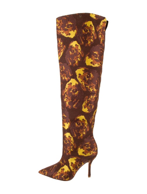 Larroude x Jonathan Cohen Printed Embroidered Accent Boots
