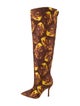 Larroude x Jonathan Cohen Printed Embroidered Accent Boots