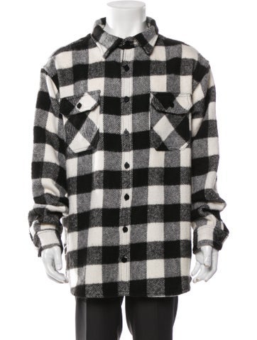424 on Fairfax Outerwear Plaid Print Trucker Jacket XL