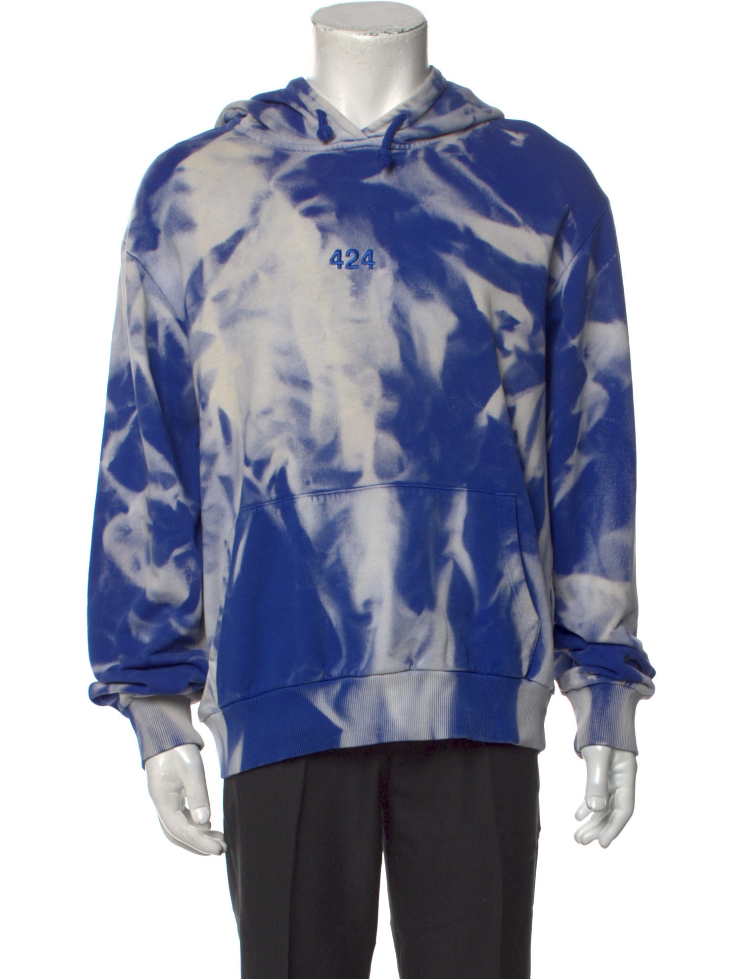 424 on Fairfax Tie-Dye Print Crew Neck Hoodie