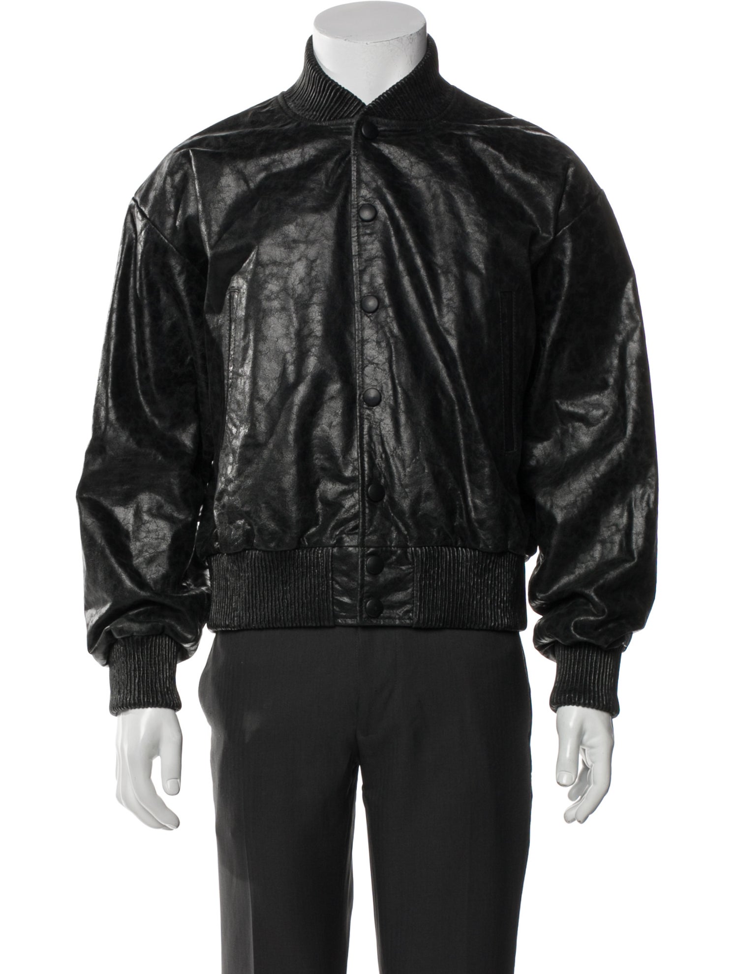 424 on Fairfax Leather Bomber Jacket