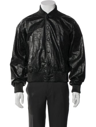 424 on Fairfax Leather Bomber Jacket
