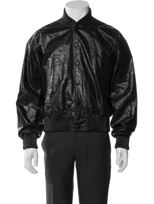 424 on Fairfax Leather Bomber Jacket