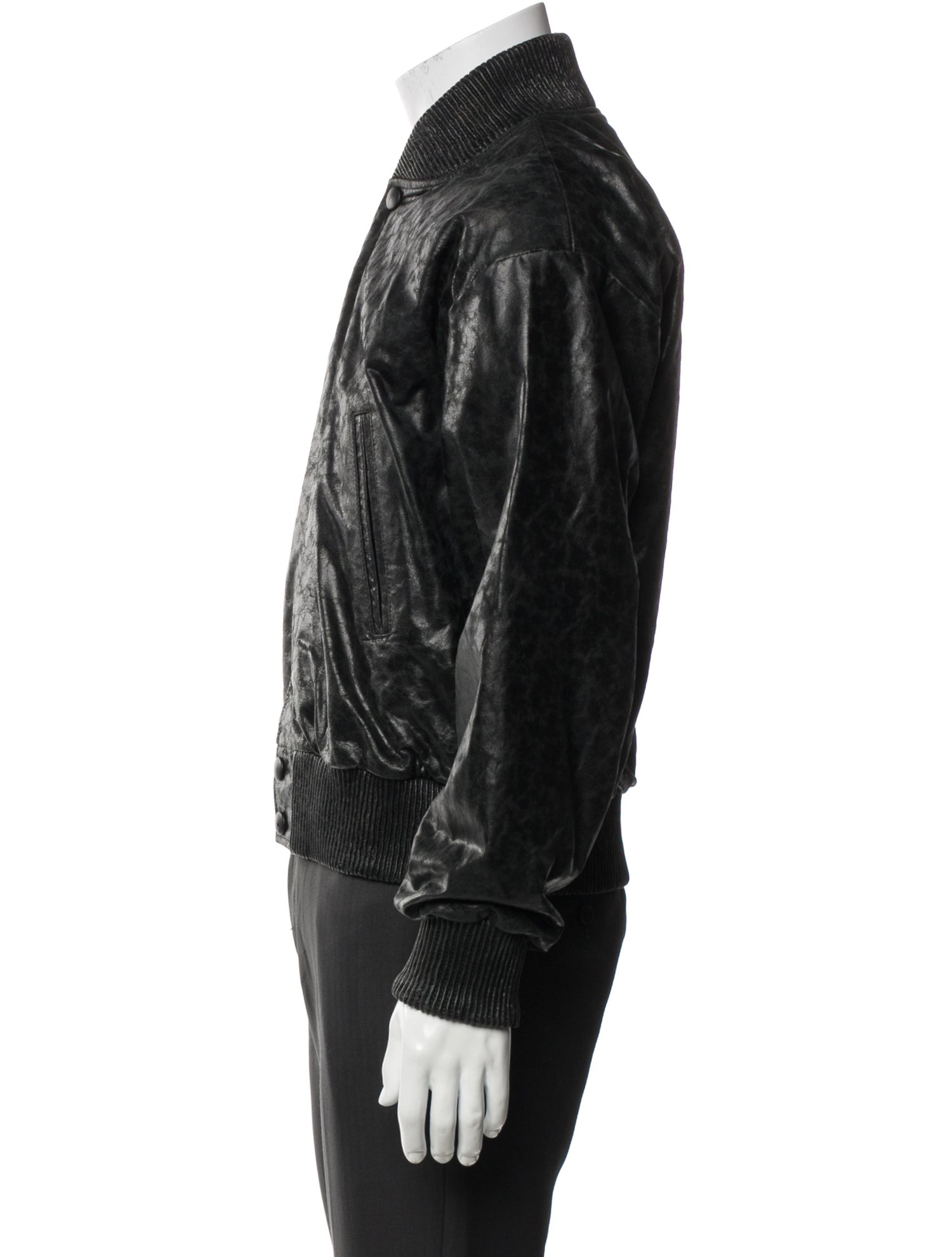 424 on Fairfax Leather Bomber Jacket