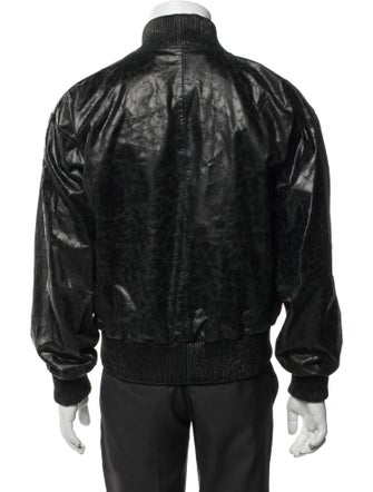 424 on Fairfax Leather Bomber Jacket