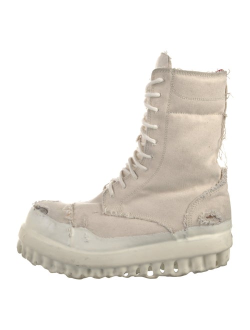 424 on Fairfax Canvas Distressed Accents Lace-Up Boots