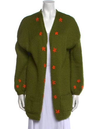 FANM MON Graphic Print Open Front Sweater