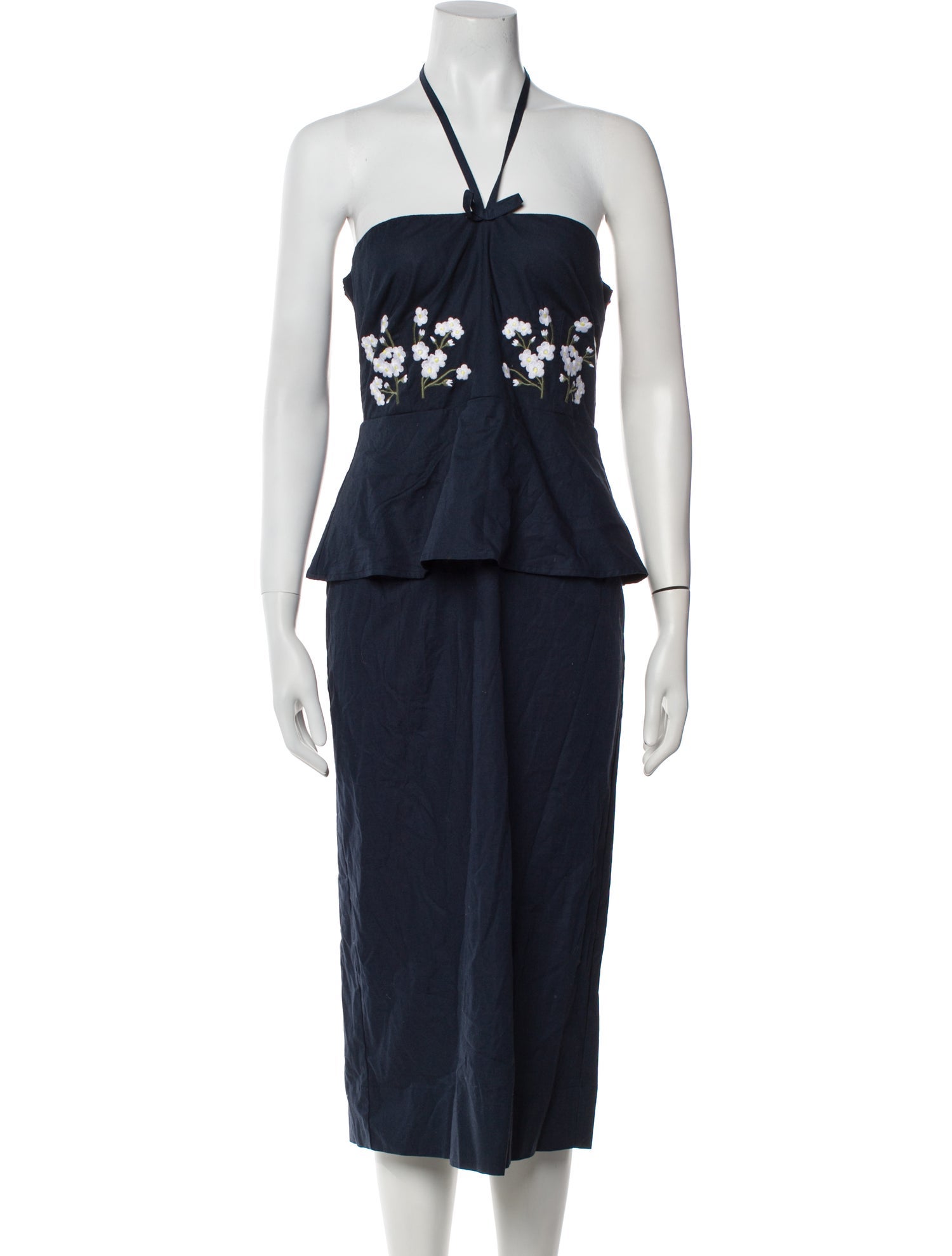 FANM MON Halterneck Knee-Length Dress