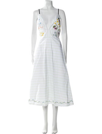 FANM MON Striped Midi Length Dress