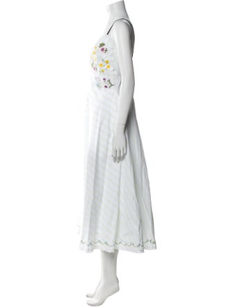 FANM MON Striped Midi Length Dress